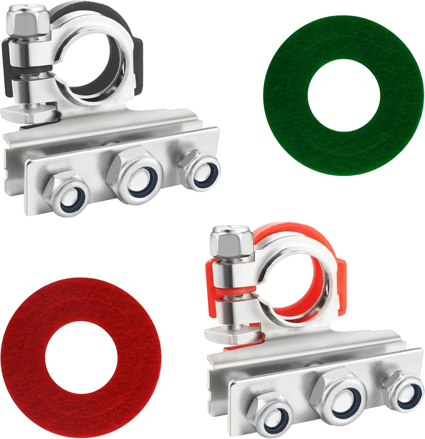 2PCS Negative & Positive Battery Terminal Connectors,3 Way Car Battery Cable End