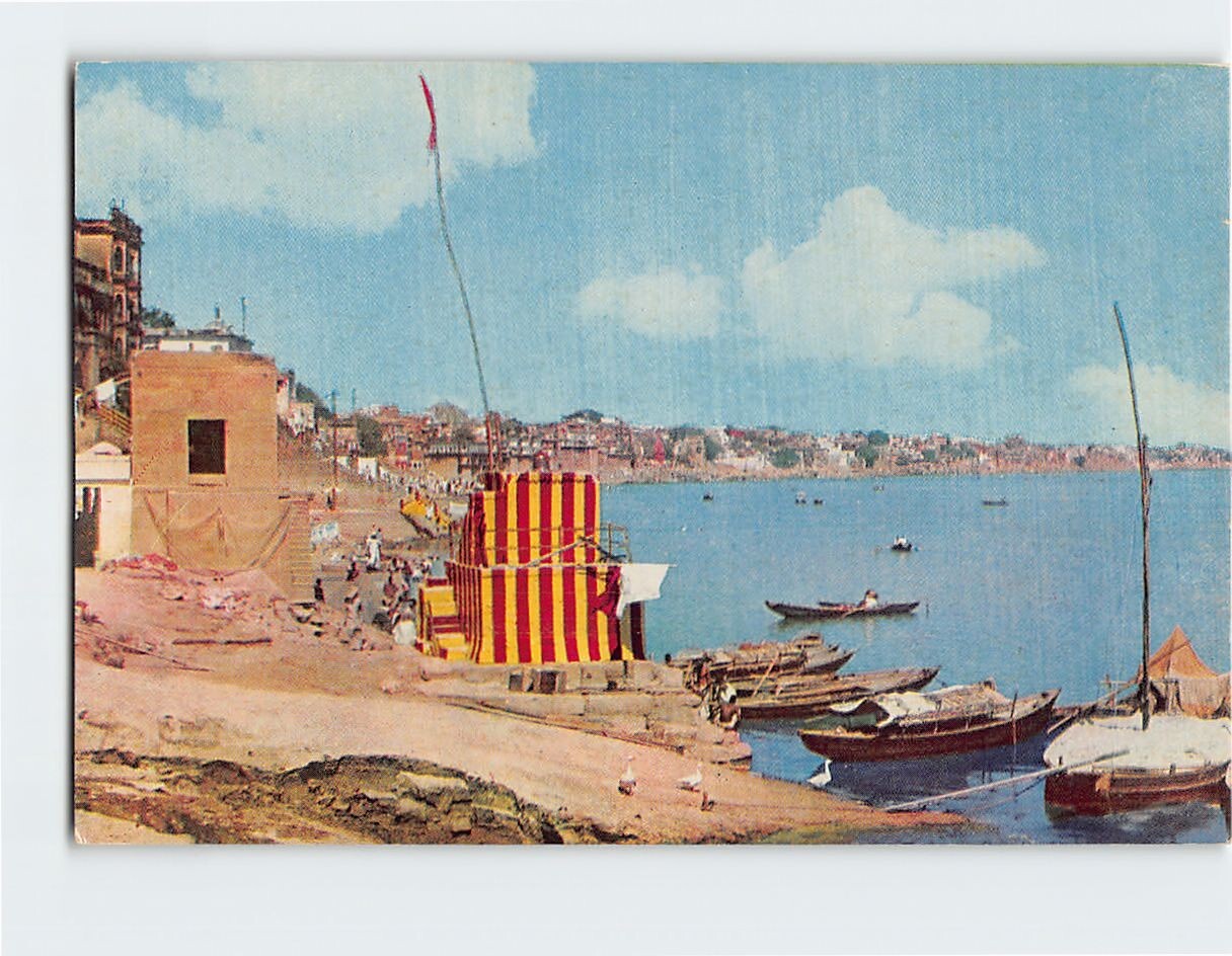 Postcard Harishchandra Ghat Varanasi India