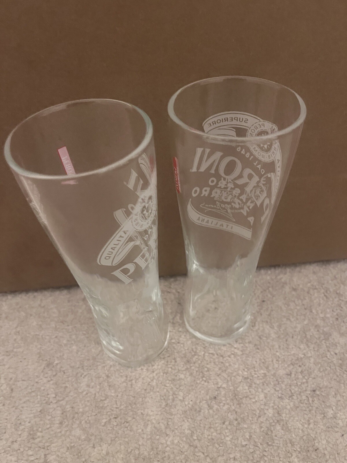 2 Peroni Half Pint Glasses Brand New Official 10oz