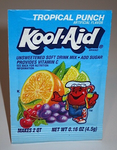 Vintage 1990’s Kool Aid Tropical Punch Flavored Soft Drink Mix Unopened Packet