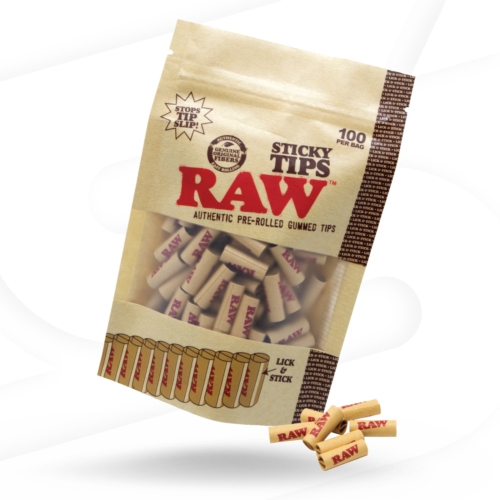 RAW Pre-Rolled Sticky Tips Bag | 100 count