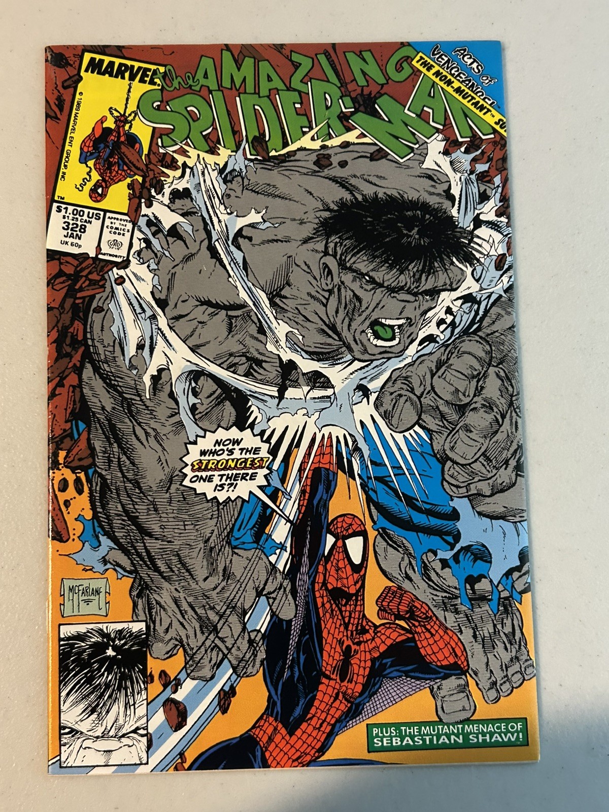 Amazing Spider-Man #328 Final Todd McFarlane Art 1989 Marvel Hulk Vs Spidey!