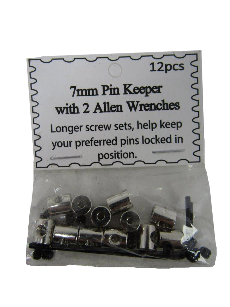 ( 72 Pieces ) 7mm Silver Pin Keepers w/ Allen Wrenches (backs Locks Locking)