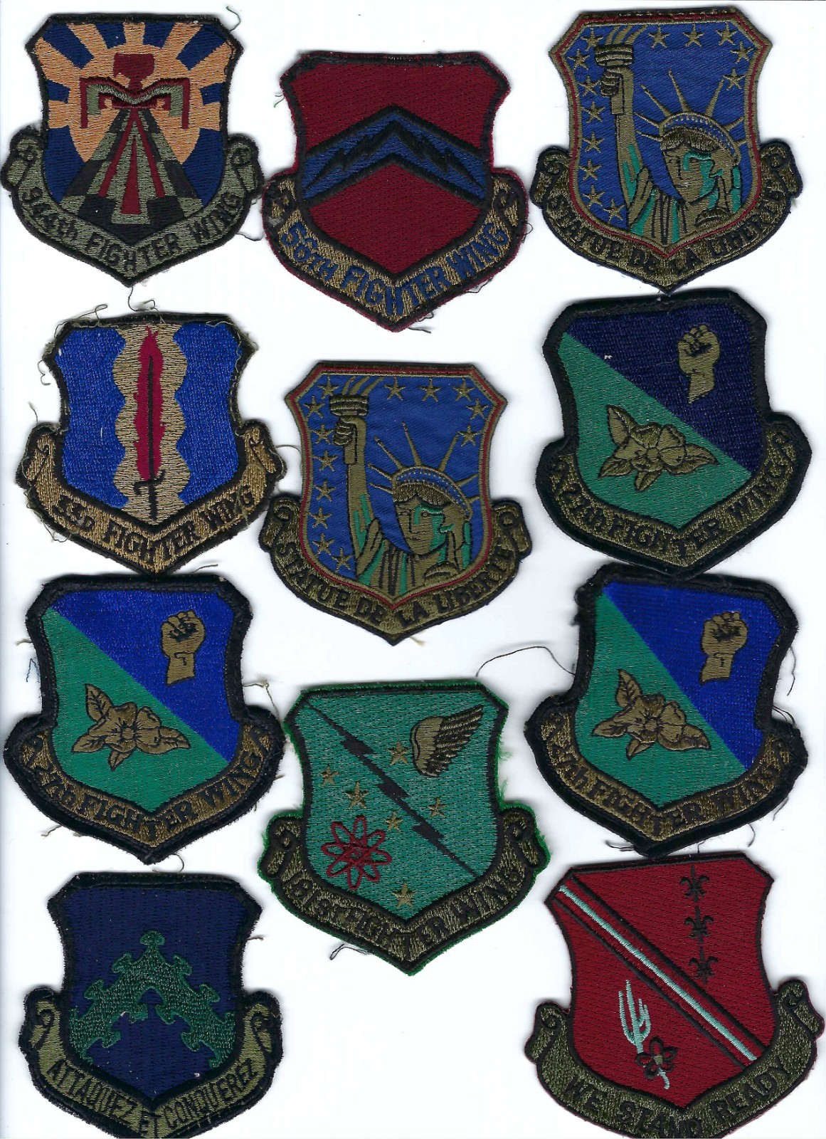 PATCH USAF 11 SUBDUED FIGHTER PATCHES AS SHOWN JT-68