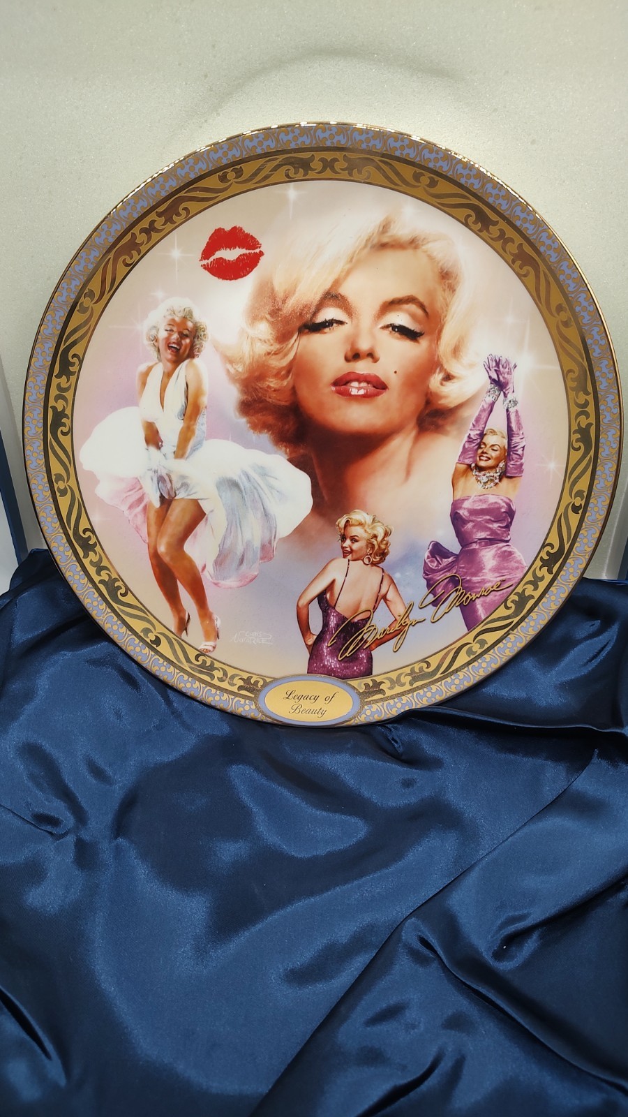 Marilyn Monroe Bradford Exchange 12” Masterpiece Plate Legacy Of Beauty COA Box