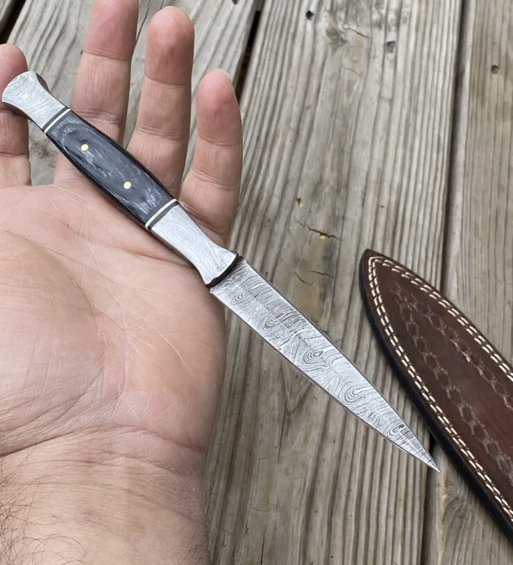 Double-Edged Damascus steel Dagger boot Knife Hunting fishing