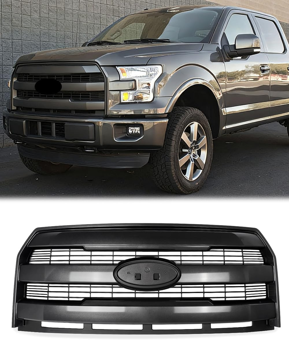 Magnetic Metallic Front Grill Compatible with 2015-2017 Ford F 150 Lariat Model