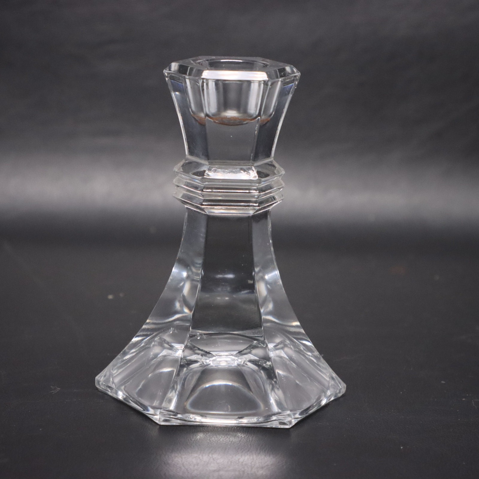 Anna Hutte Bleikristall Crystal Candlestick Holder Set 4 3/4″ H Art Deco