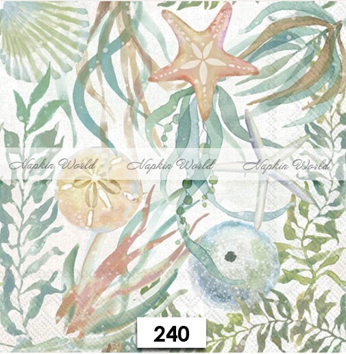 (240) TWO Paper LUNCHEON Decoupage Art Craft Napkins – MARINE LIFE, OCEAN, SEA