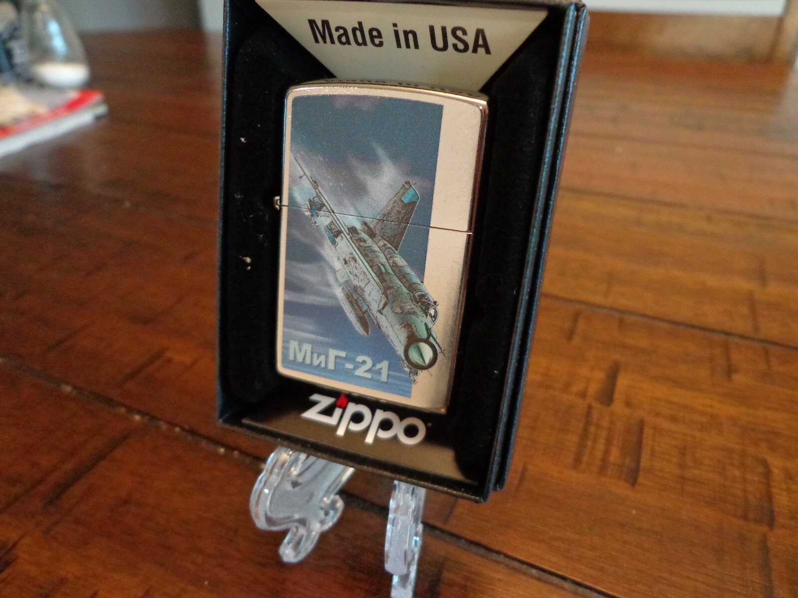 SOVIET MIG 21 FIGHTER PLANE JET ZIPPO LIGHTER MINT IN BOX