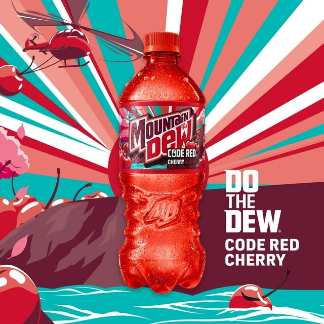 NEW!24 Pack 20 fl oz Mountain Dew Code Red Cherry Soda Pop, FREE SHIPPING!!!!!