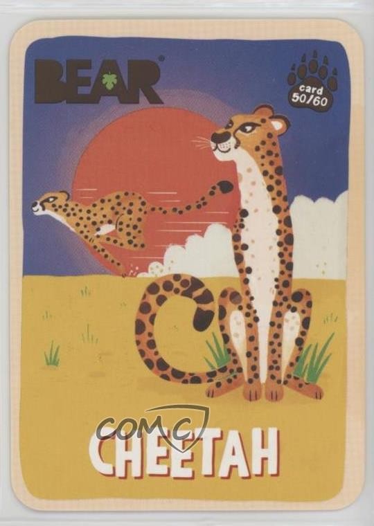 2023 Bear Snacks Fruit Rolls Amazing Animal Cards Food Issue Cheetah #50 03j5