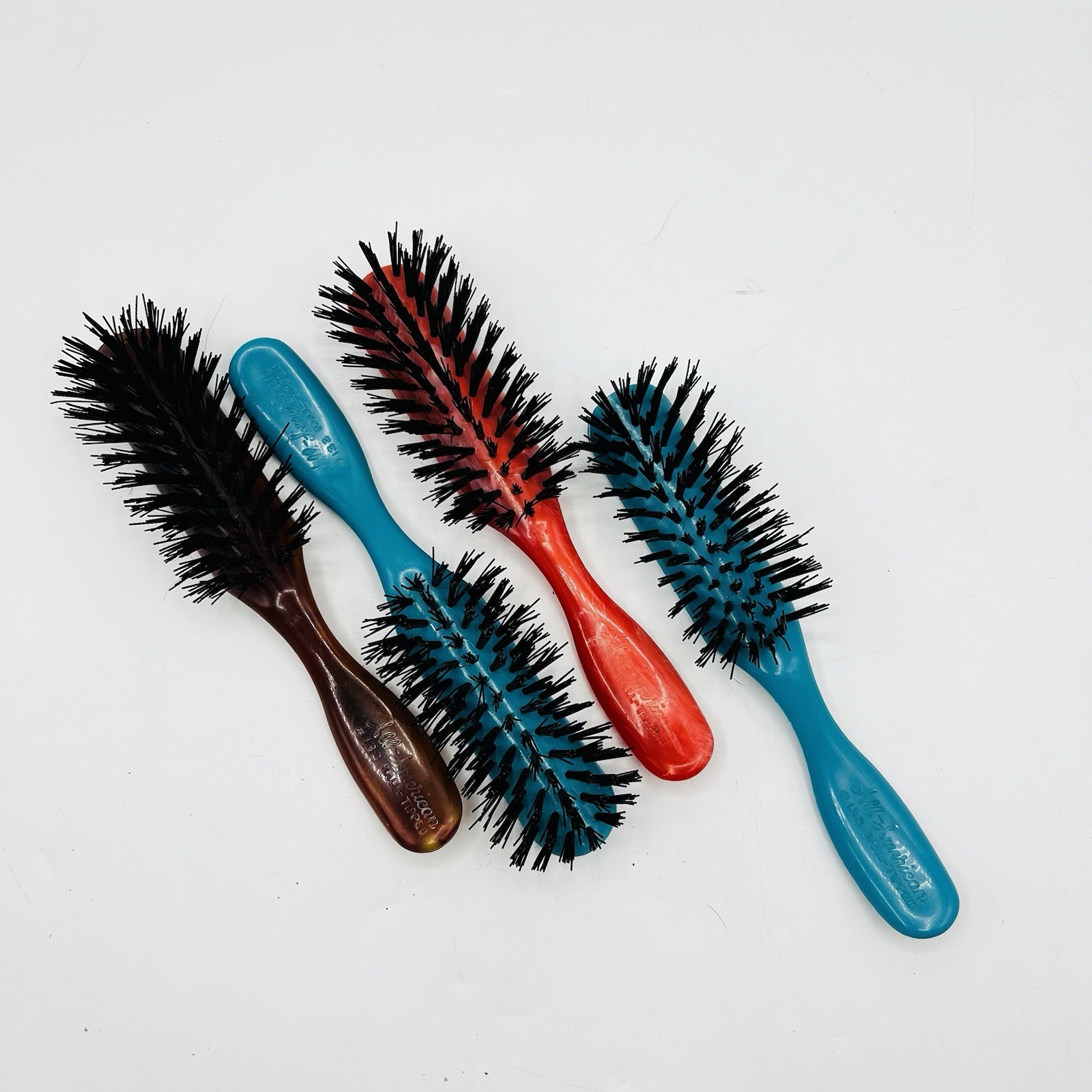 Vintage Lot All-American 133 “Ball-Tipped” Hair Brush Swirl USA Nylon Bristles