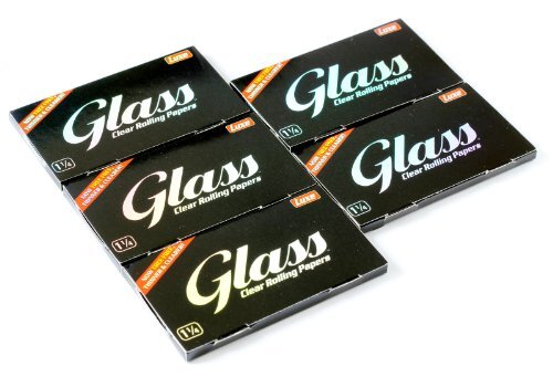 GLASS Clear Rolling Papers 1 1/4 Cellulose Cigarette Paper (5 Booklets)