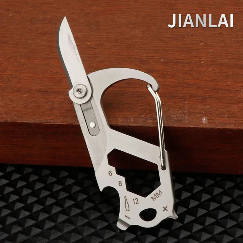 Mini EDC Folding Knife Screwdriver Cutter Stainless Steel Pocket Knife Key Chain