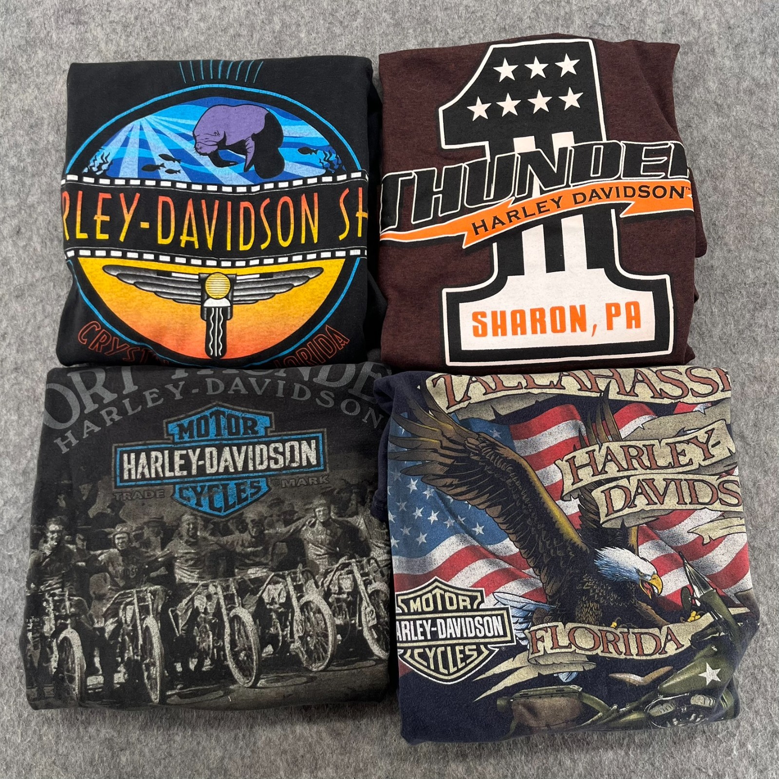 Harley Davidson Mens T Shirt Size 2XL Multicolor Lot Of 4