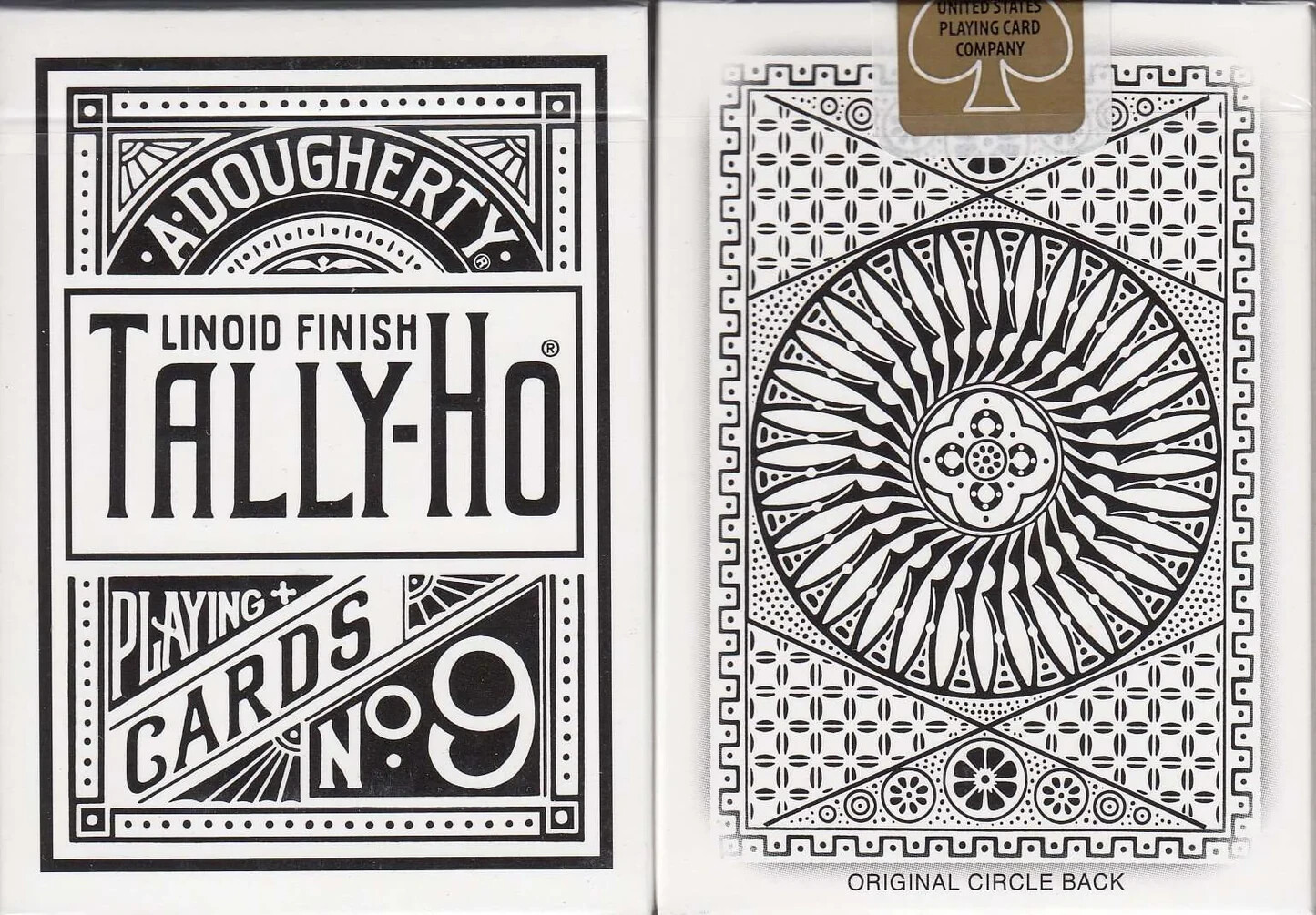 WHITE REVERSE Circle Back Tally Ho Playing Cards by Bicycle Poker Dougherty 1885