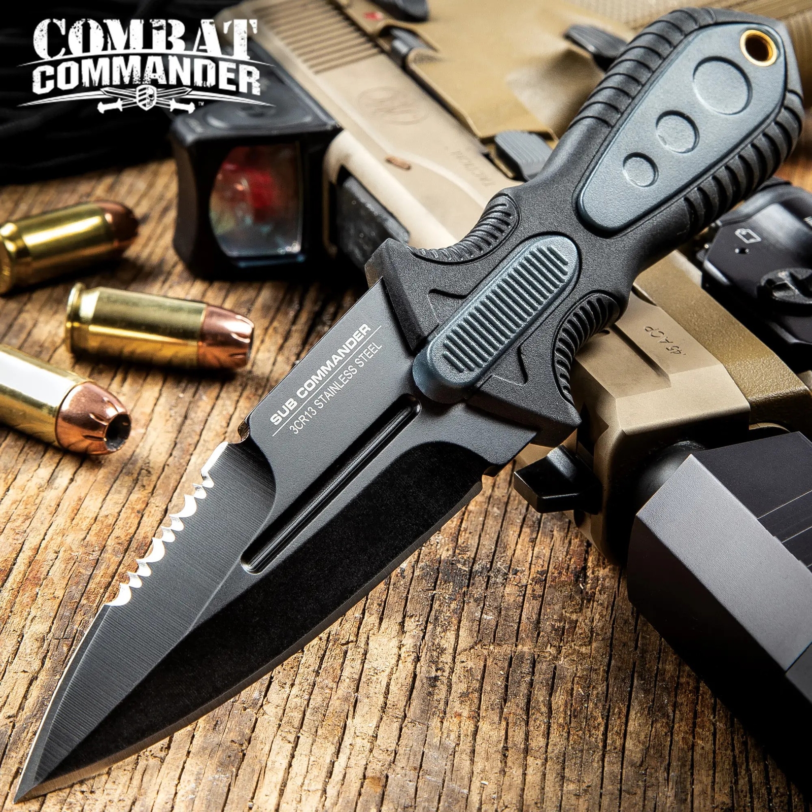 Combat Commander Small Discrete Quick Release Boot/Neck knife w/Sheath