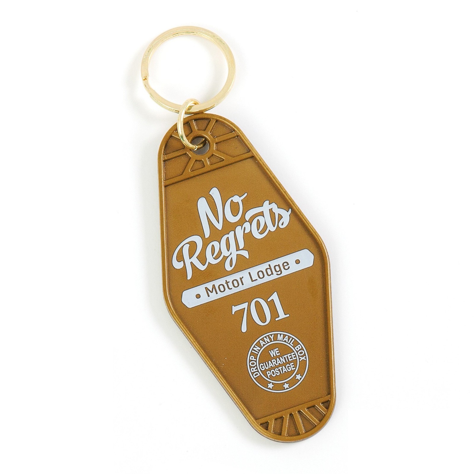 GAMAGO No Regrets Keychain (LA1535), Gold, 5″,Modern (1970-Now)