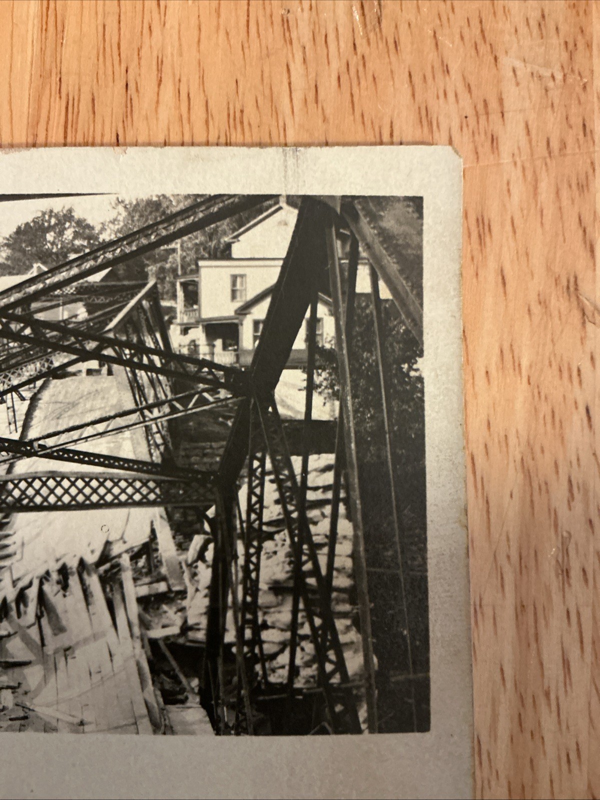 RPPC Maybe Jackson Minnesota Ca 1923 Truss Bridge Collapse,”Gold Medal Flour Adv