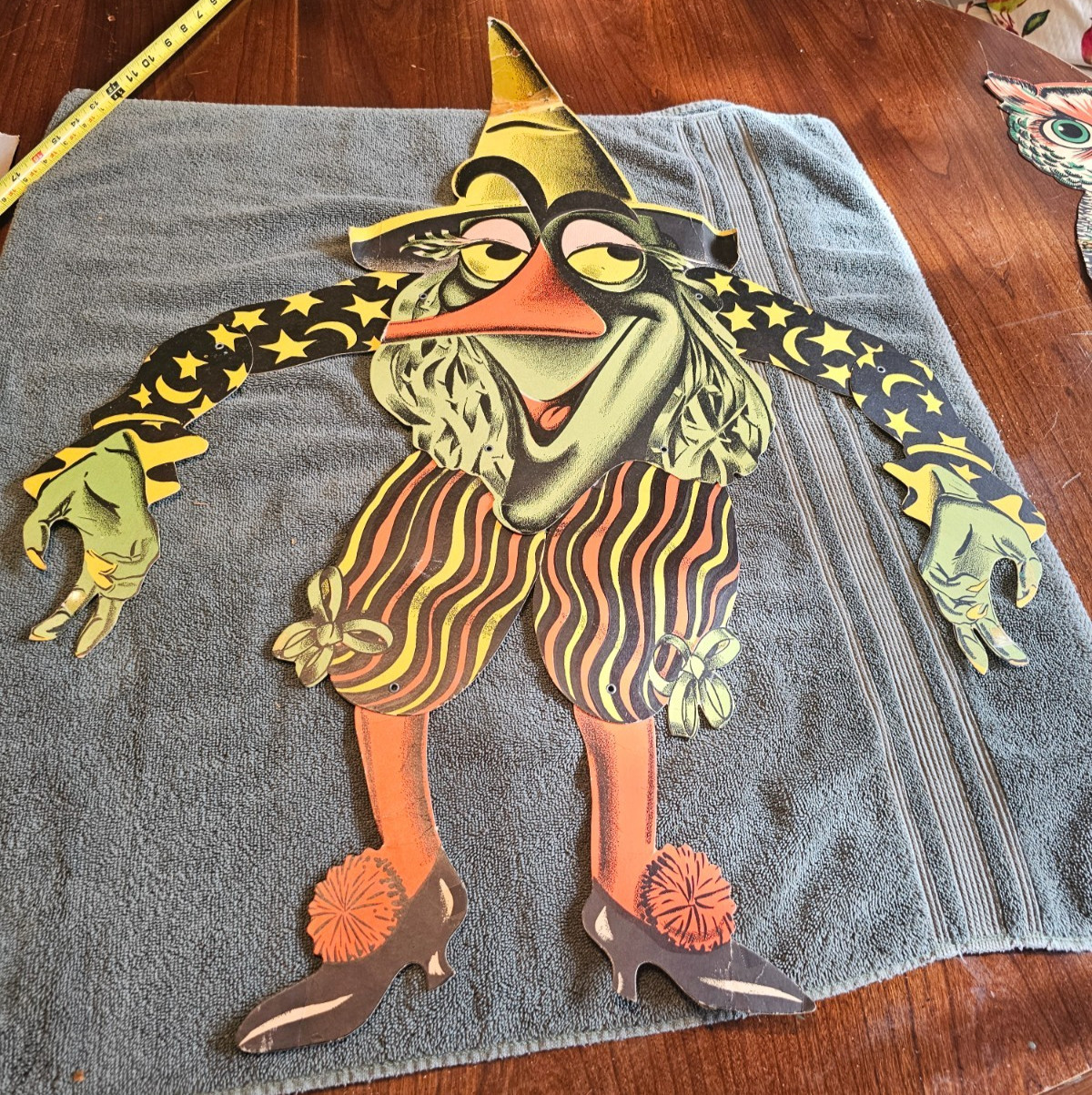 Vtg Lot BEISTLE 30” Halloween Disco WITCH Jointed Hinged Diecut Decoration