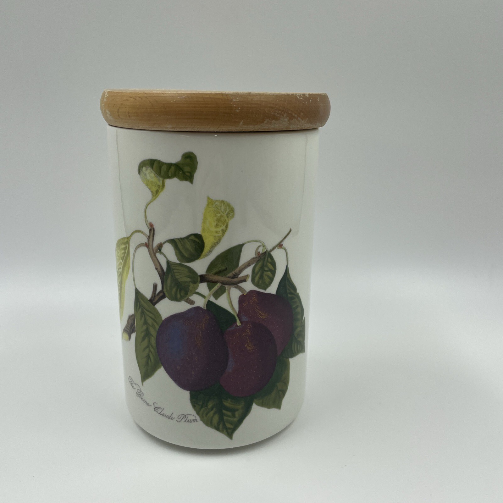 Vintage Portmeirion Pomona Canister storage jar The Reine Claude Plum 7in Read