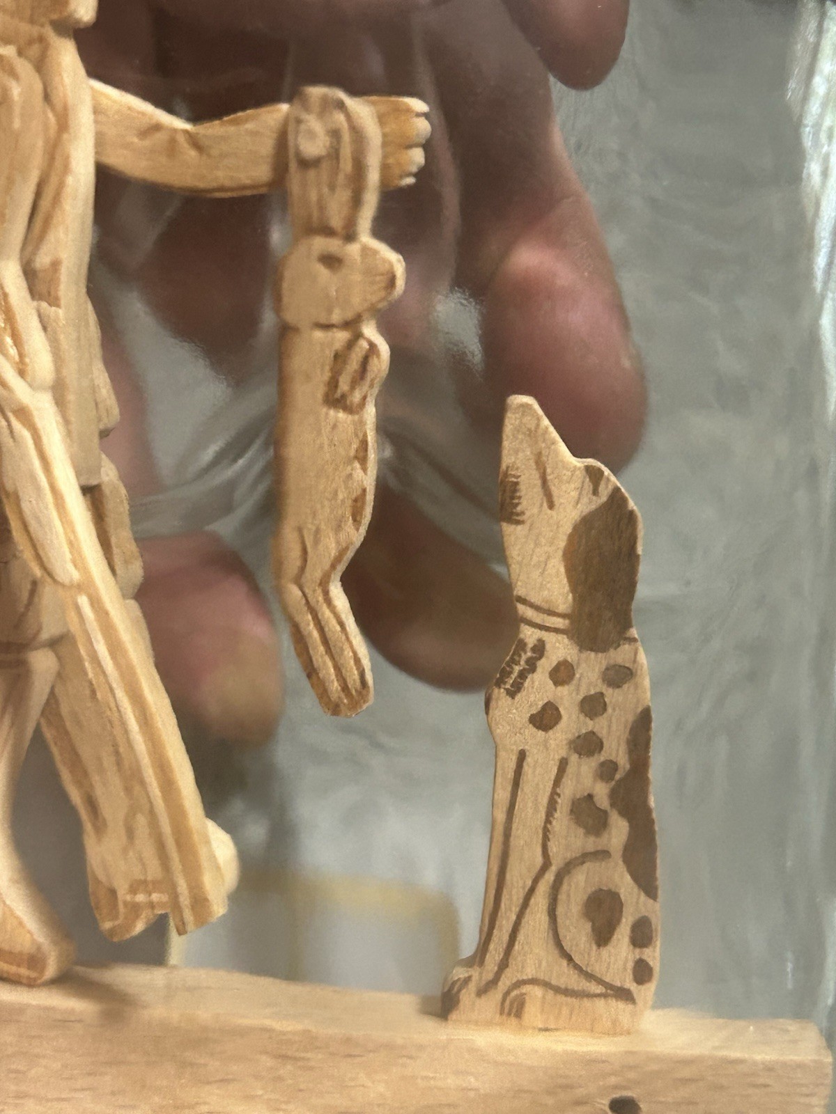 UNIQUE FOLK ART Whimsy in Bottle HUNTER WITH RABBIT & DOG DETAILED HAND MADE