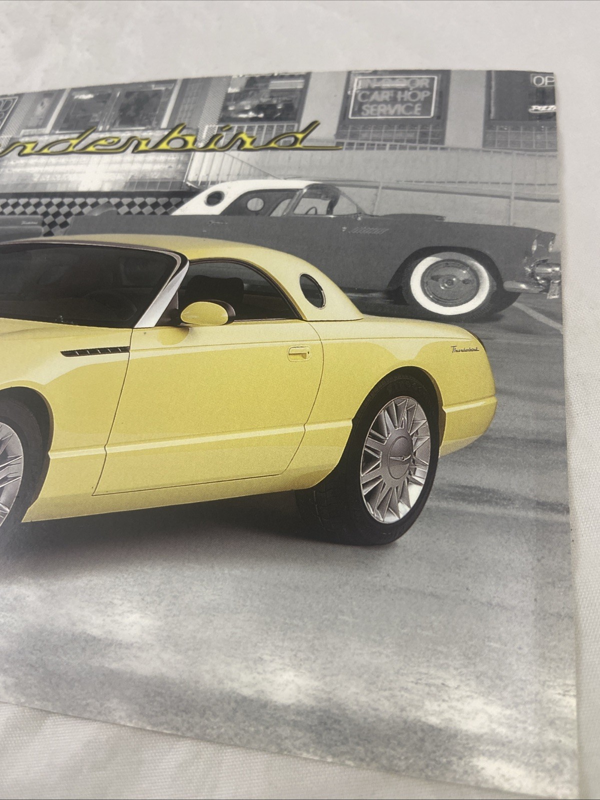 2000s Ford Thunderbird Concept – Vintage 2-Sided Dealer Sales Brochure Card MINT