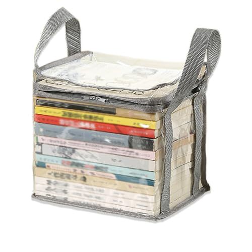 Clear Book Storage Bag Plastic Comic Books Organizer 38x24x32cm/15x9x3inches