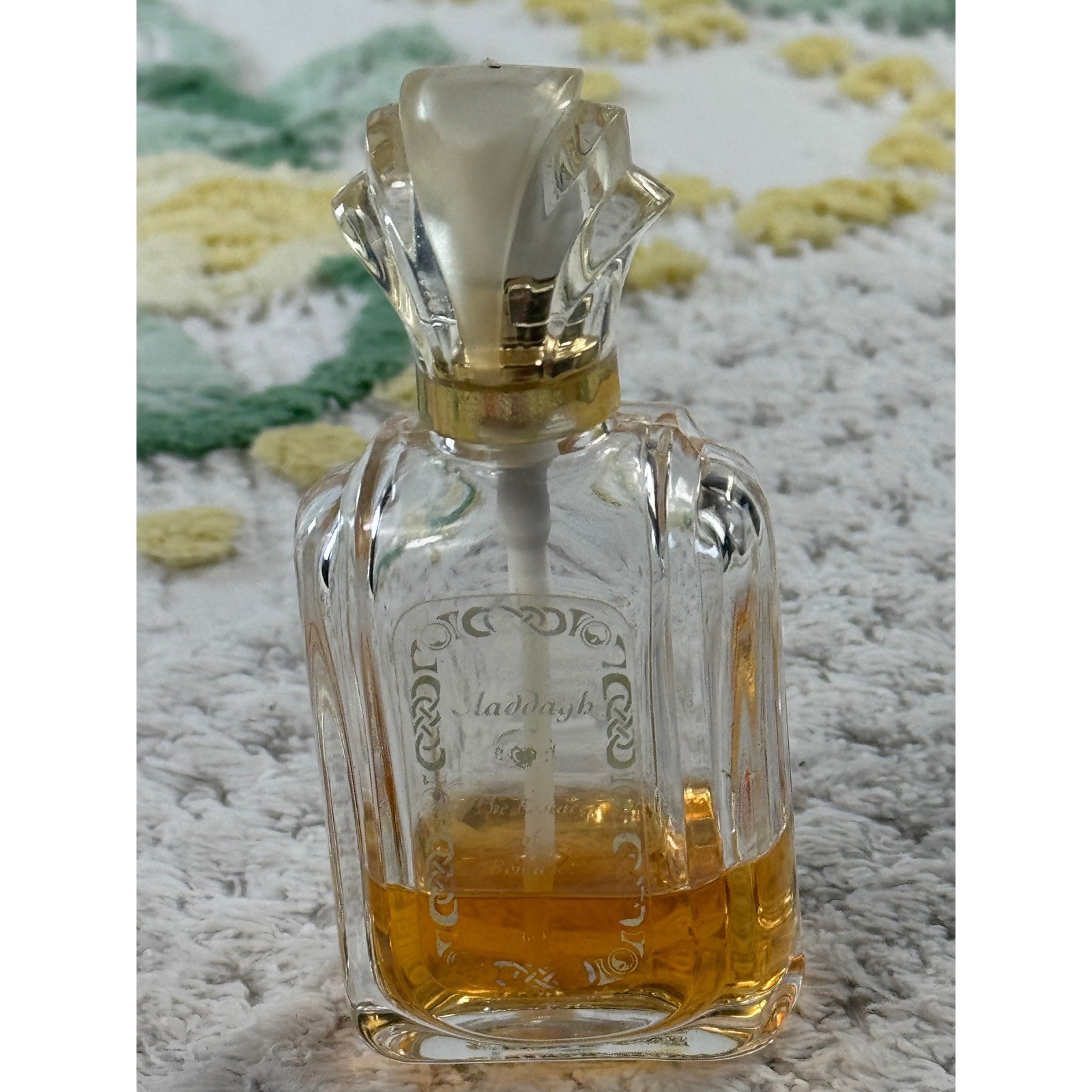 Vintage Claddagh Crystal Perfume Bottle Made in France VCA Essence of Romance