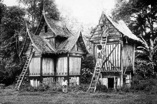 Indonesia Sumatra rice bars of the Minangkabau ethnic group 1910 OLD PHOTO