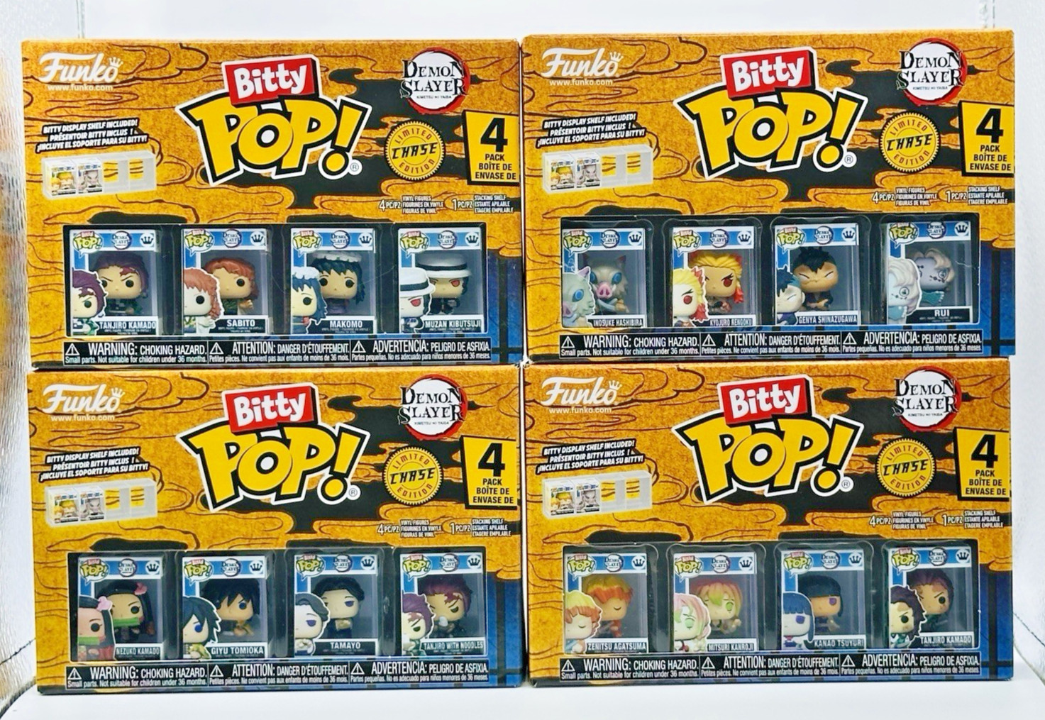 Funko Bitty Pop! Demon Slayer – Full Set of 4, 4 Packs Includes all 4 CHASES