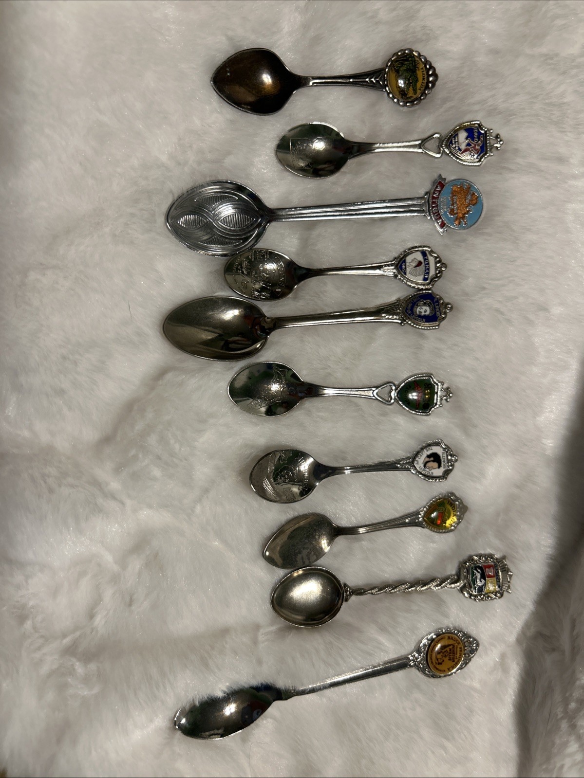 Vintage Set Of 10 Souvenir Spoons