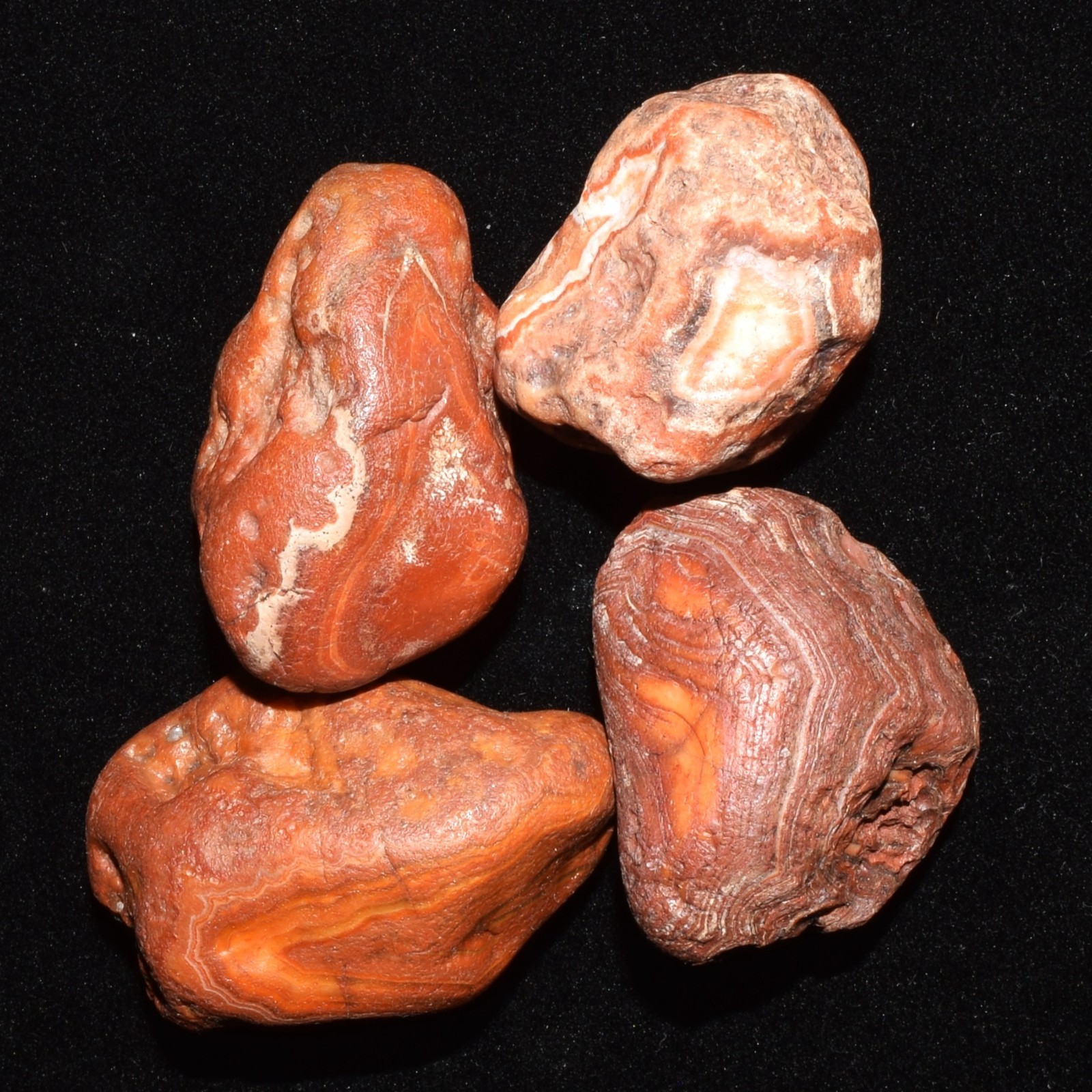 Bahia Agate – 4.7 oz – Four Beautiful Agates – Natural–As Found