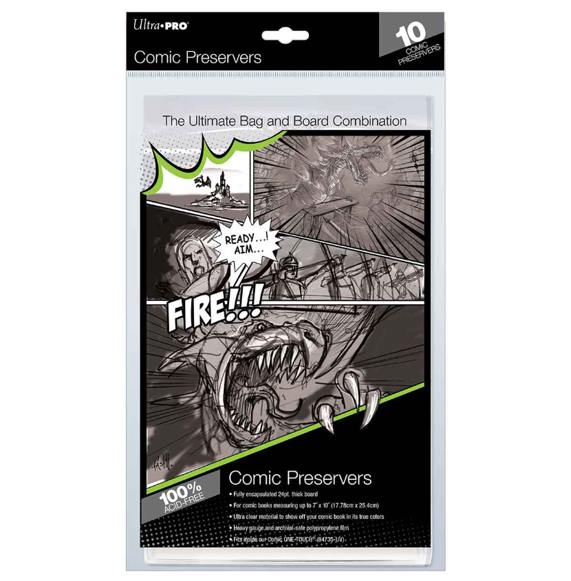 (Pack of 10) Ultra Pro Comic Book Preservers CURRENT Resealable Bag Board Combo