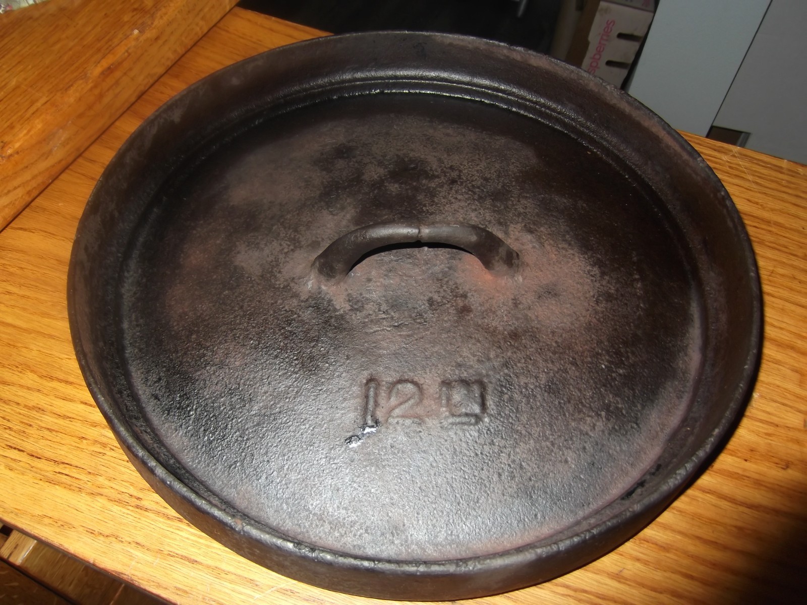 Gatemarked Lid only 12in 10 1/2 in diameter antique