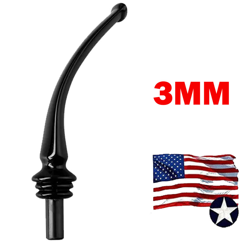 1XBent Curved Pipe Stem Acrylic Stem Mouthpiece Replacement For Tobacco Pipe 3mm