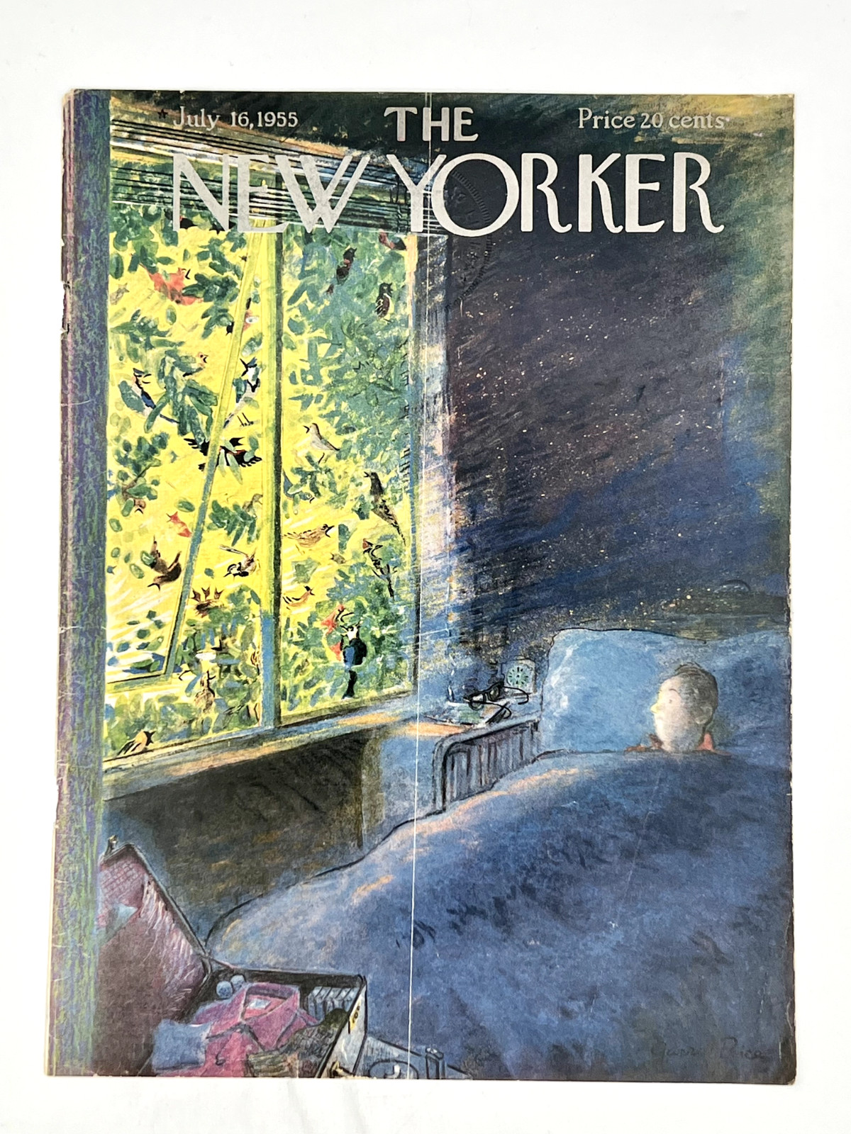 July 16, 1955 New Yorker Cover Watching birds on summer vacation
