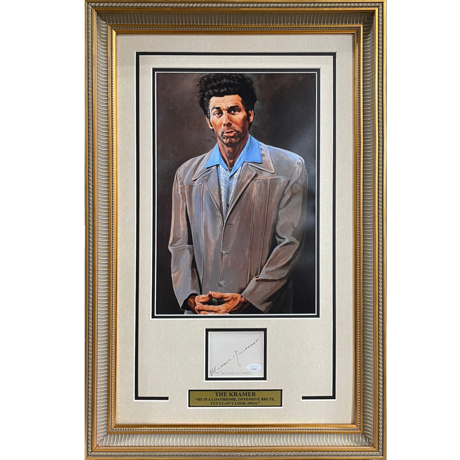 Michael Richards Autographed Seinfeld Deluxe Framed The Kramer 11×17 Artwork Pos