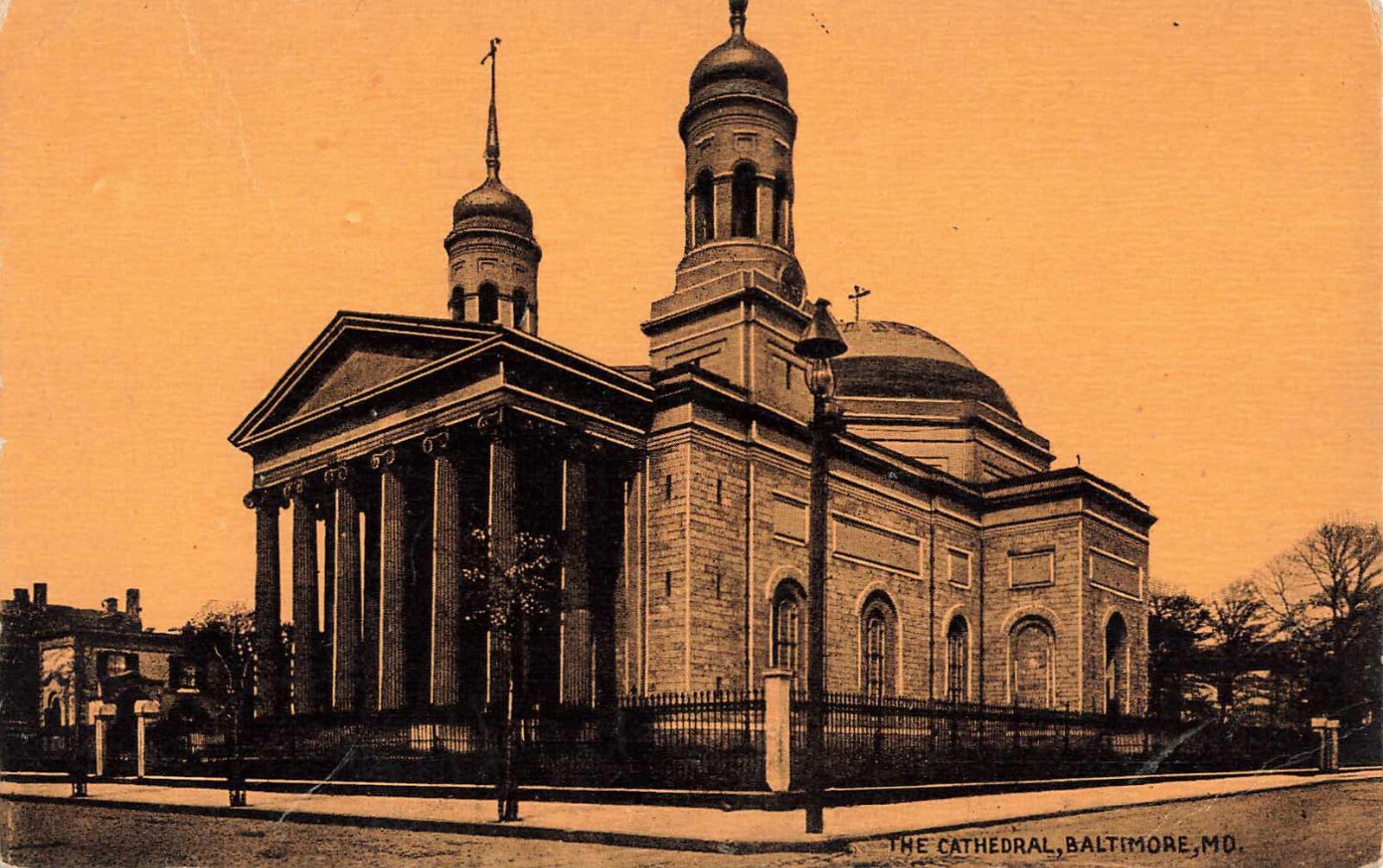 Postcard The Cathedral in Baltimore Maryland Chrome Card Standard 5.5 x 3.5 in