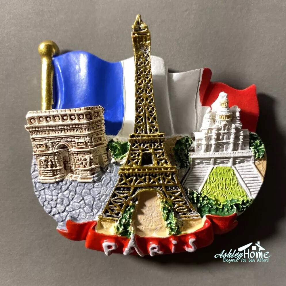 France Paris Eiffel Tower Arc De Triomphe Tourist Gift Souvenir 3D Fridge Magnet