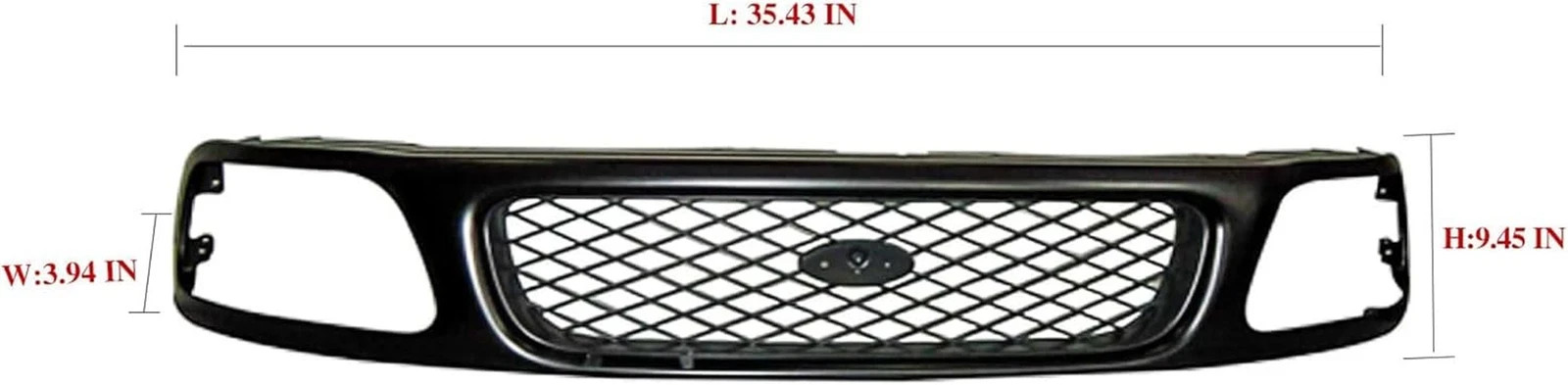 Front Grille Primed with Mesh Insert Compatible with 1997-1998 Ford F-150 F-250