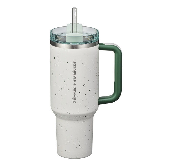 Starbucks SS Stanley Green Pebble Quencher Tumbler 1183ml with Straw Official MD