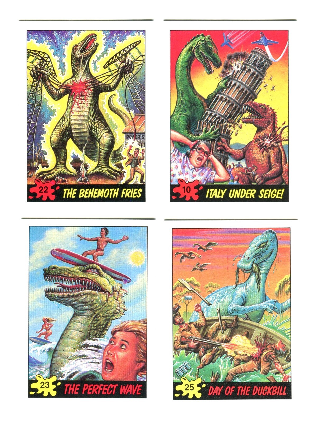 “Dinosaurs Attack!” 1988 Topps Complete Base Set (1-55) Sticker Set (1-11) Nrmt