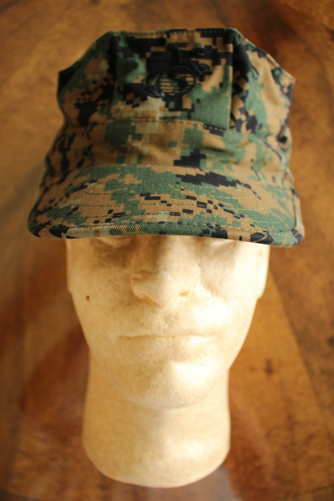 USMC USN FLEET MARINE CORPS WOODLAND MARPAT CAMO 8 POINT COVER HAT CAP SZ. 7 3/4