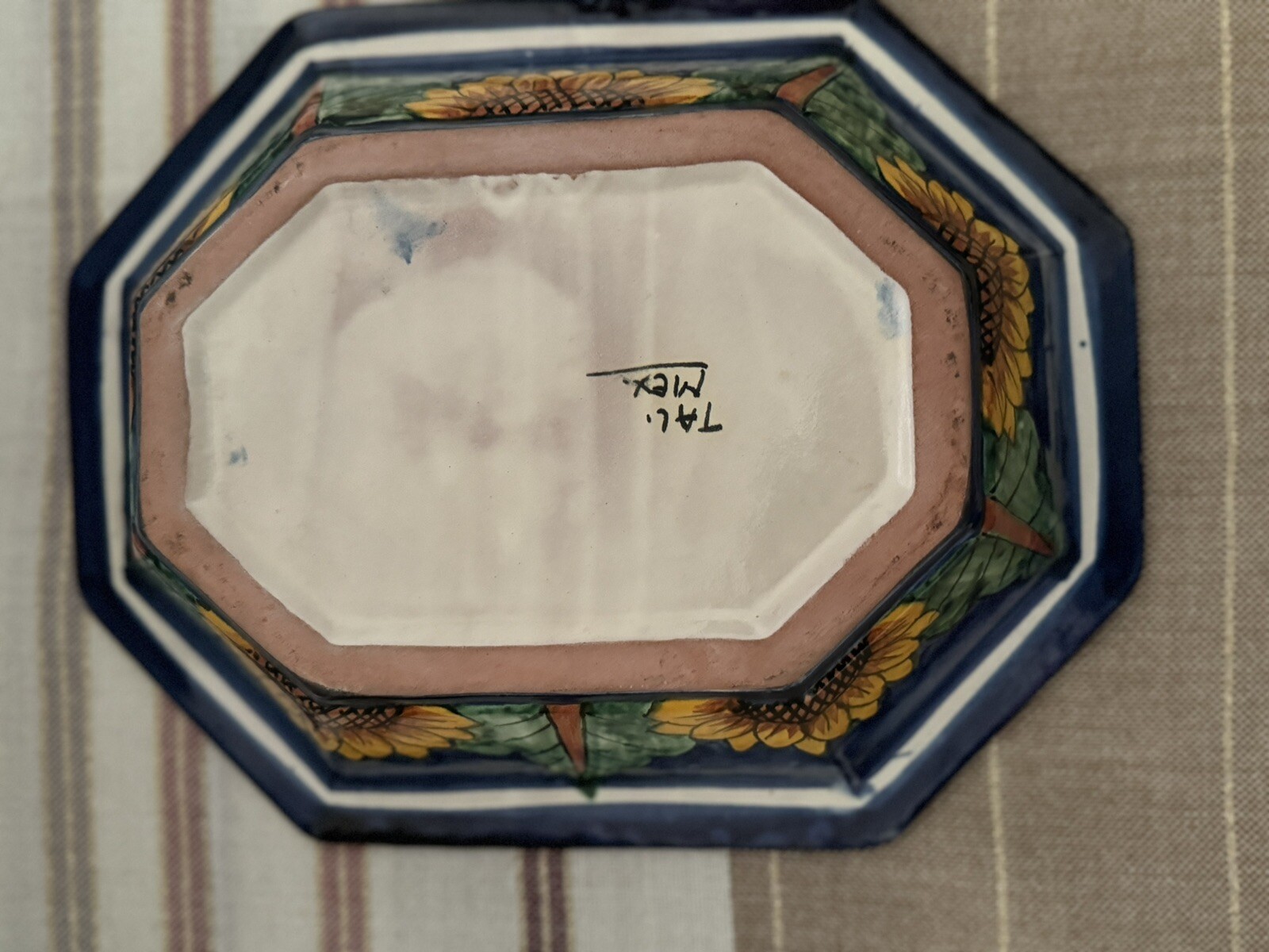 Vintage Talavera Pottery Mexico Art Oval Fruit Bowl Rich Colors 13” X 10”