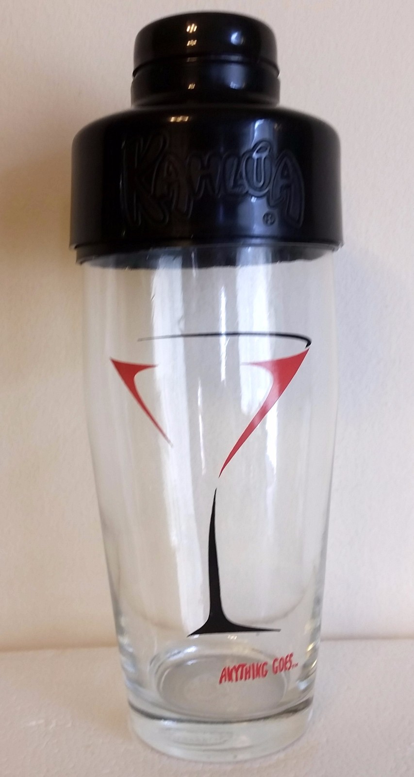 KAHLUA Coffee Liqueur ~ GLASS COCKTAIL SHAKER – Collectible/Rare
