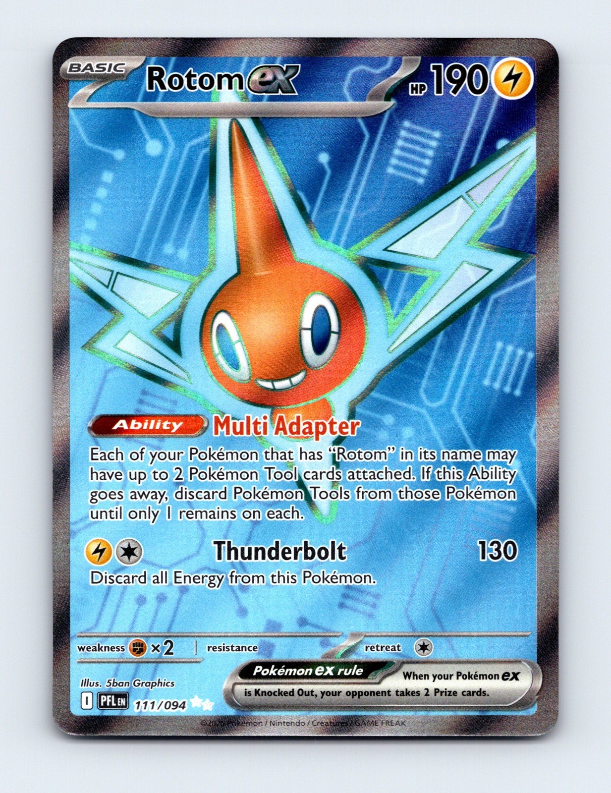 NM Rotom ex 111/094 ME02: Phantasmal Flames Ultra Rare Pokemon Card