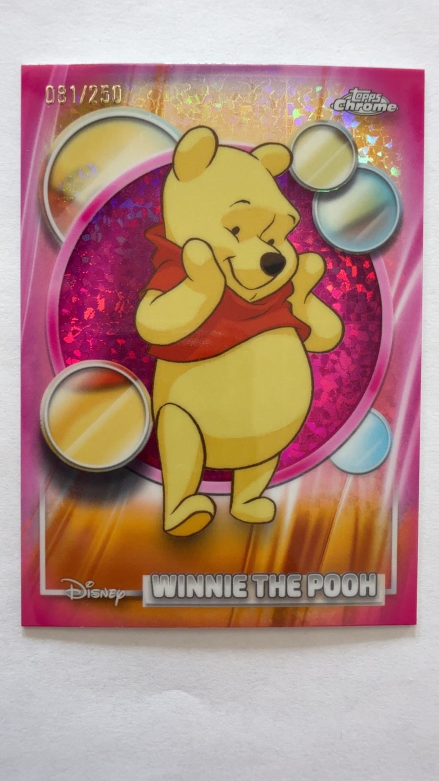 2026 Disney Topps Chrome Winnie the Pooh Pink Mini-Diamond Refractor /250