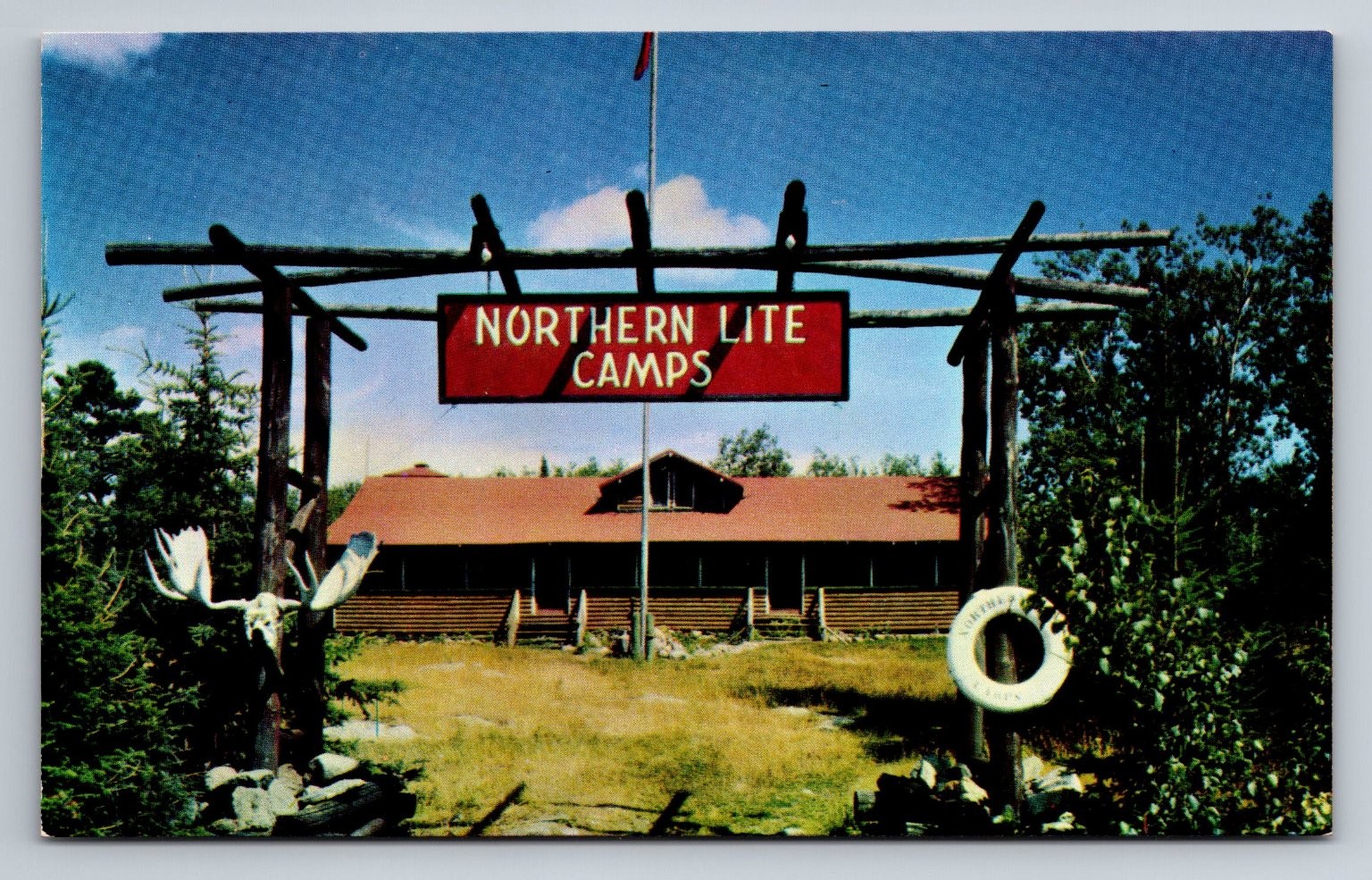 Northern Lite Camps Ontario Canada Vintage Photochrome Postcard 1939-Now